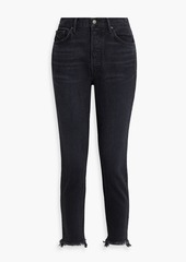 GRLFRND - Distressed high-rise skinny jeans - Black - 24