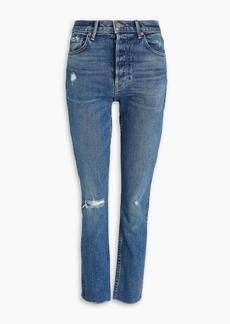GRLFRND - Distressed high-rise skinny jeans - Blue - 23