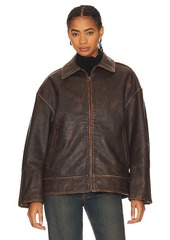 GRLFRND Alek Distressed Leather Jacket