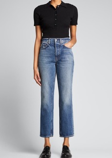 GRLFRND Cassidy High-Rise Straight Jeans