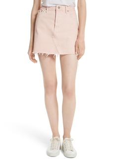 GRLFRND Eva A-Frame Gusset Denim Skirt (Rose Pink)