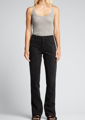 GRLFRND Hailey Low-Rise Slim Bootcut Jeans w/ Slit Hem