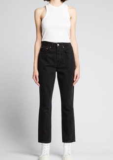 GRLFRND Karolina High-Rise Straight Crop Jeans