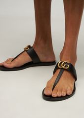 Gucci 10mm Marmont Leather Thong Sandals