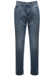 Gucci 20cm Logo Detail Cotton Denim Jeans