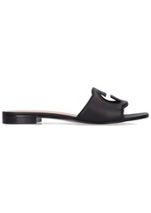 Gucci 20mm Gg Cutout Leather Slide Sandals