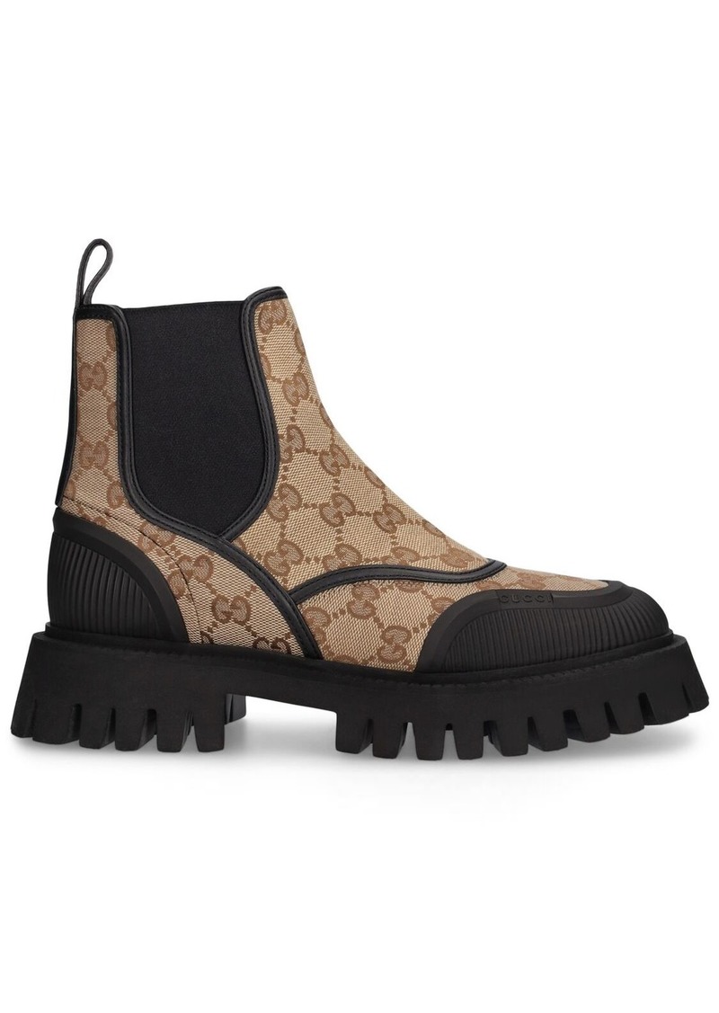 Gucci 25mm Novo Canvas Ankle Boots