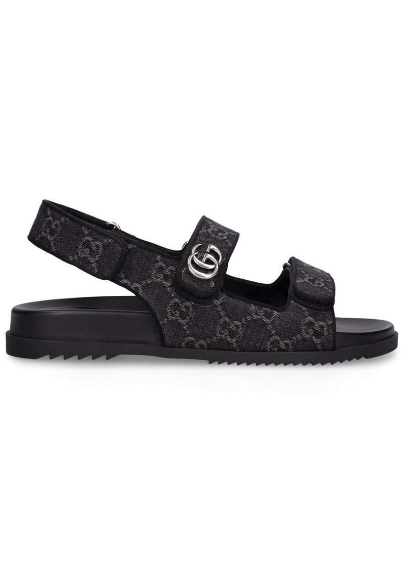 Gucci 35mm Double Gg Denim Sandals