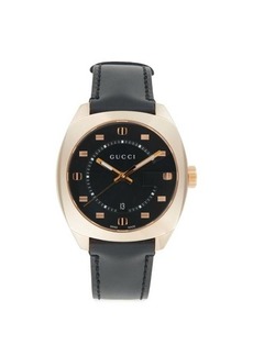 Gucci 41MM Goldtone Stainless Steel & Leather Strap Watch