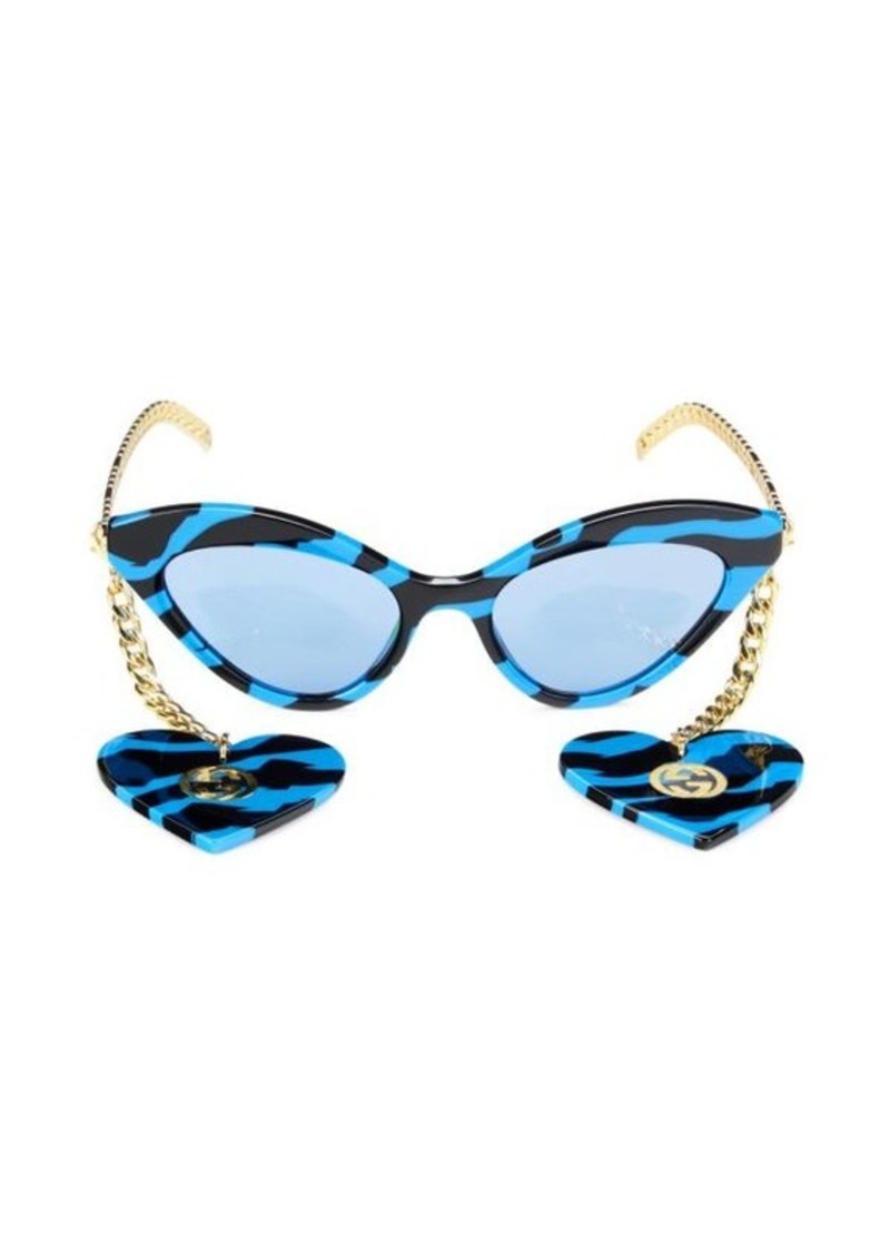 Gucci 52MM Cat Eye Sunglasses With Detachable Charm