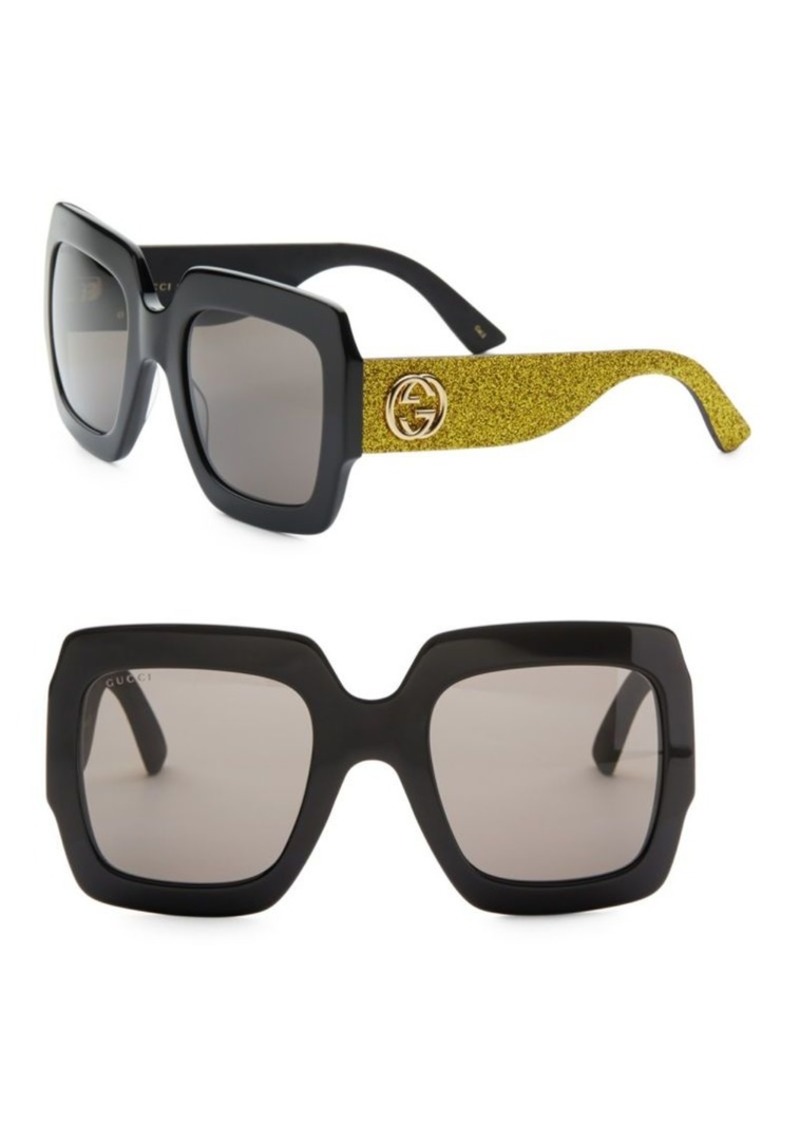 gucci 54mm square sunglasses glitter