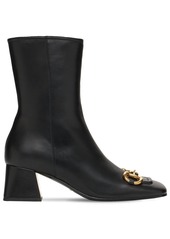 Gucci 55mm Leather Ankle Boots W/ Horsebit