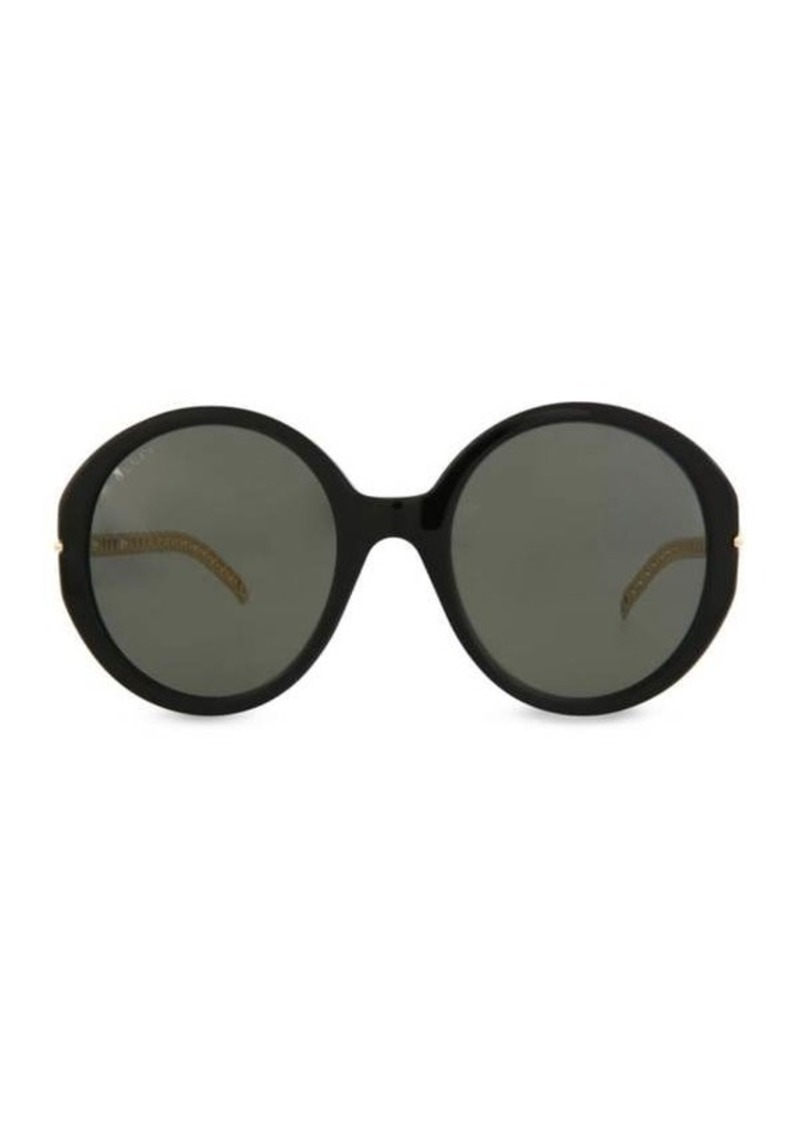 Gucci 56MM Oval Sunglasses With Chain
