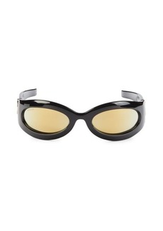 Gucci 60MM Oval Wrap Sunglasses
