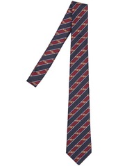 Gucci 7cm Interlocking G Striped Silk Tie