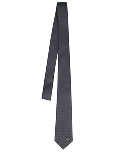 Gucci 7cm Gg Mono Horsebit Silk Jacquard Tie