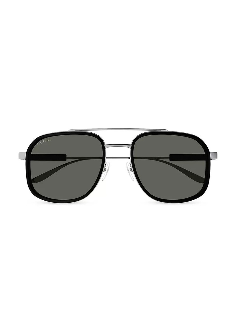 Gucci Back To Web 56MM Navigator Sunglasses