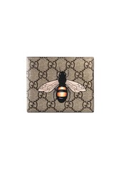 Gucci Bee print GG Supreme wallet