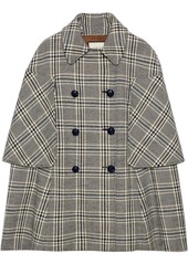 Gucci checkered double-breasted cape coat