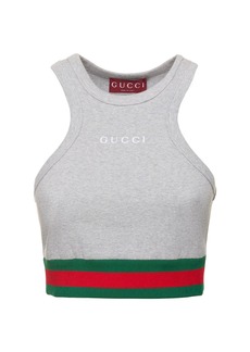 Gucci Cotton Blend Tank Top W/ Web