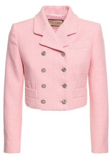 Gucci Cotton Blend Cropped Tweed Jacket
