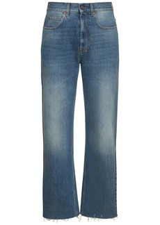Gucci Cotton Denim Jeans W/ Raw Cut Hem