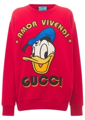 Gucci Cotton Jersey Sweatshirt W/ Donald Print