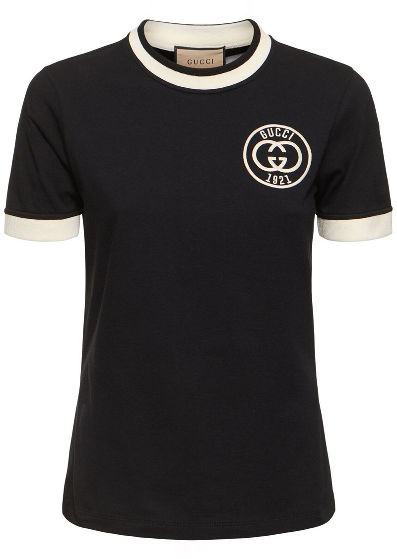 Gucci Cotton Jersey T-shirt W/ Embroidery