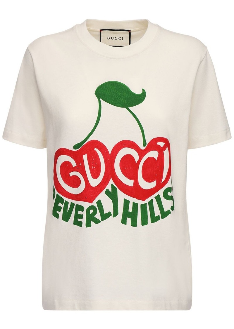 Cotton Jersey T-shirt W/cherry Logo