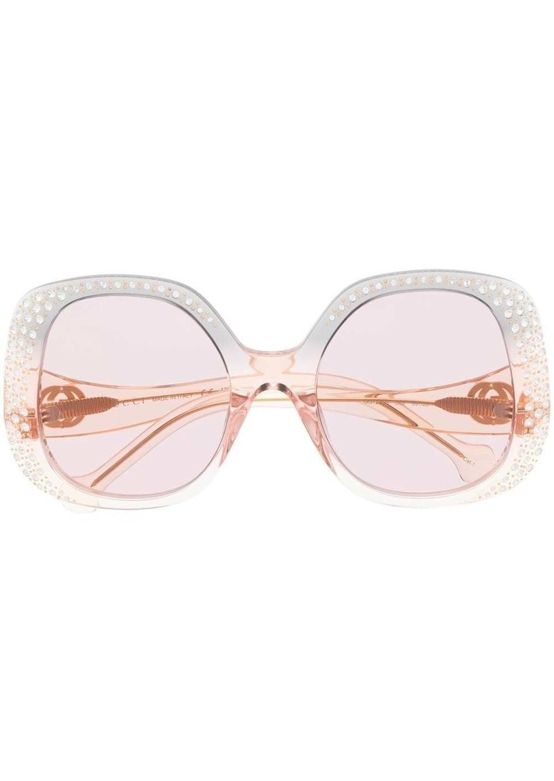 Gucci crystal-embellished square-frame sunglasses