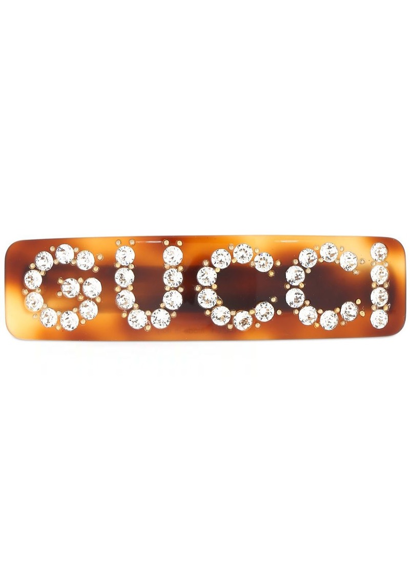 Gucci Crystal Logo Hair Barrette