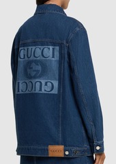 Denim Jacket W/ Gucci Print