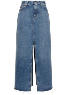 Gucci Denim Long Skirt W/horsebit