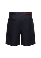 Gucci Double Cotton Twill Shorts With Web