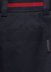 Gucci Double Cotton Twill Shorts With Web
