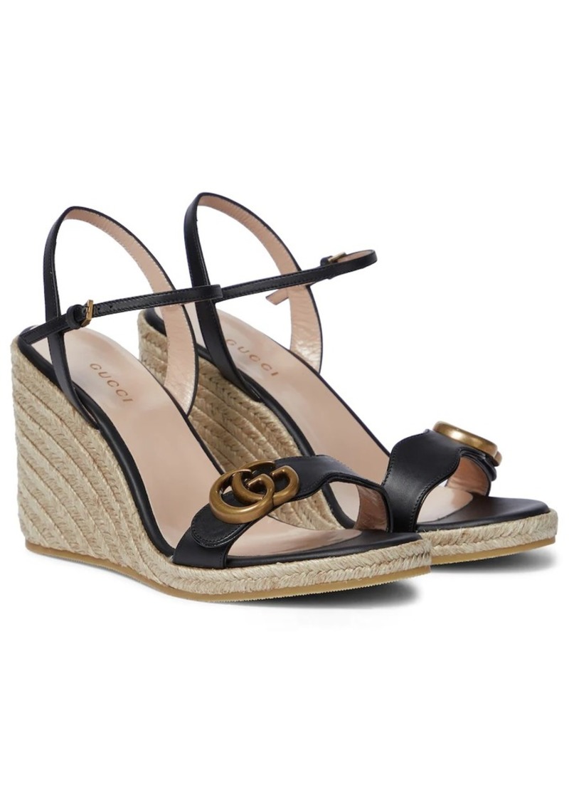 Gucci Leather wedge espadrille sandals