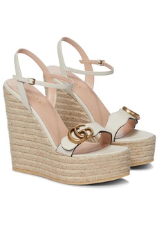 Gucci Leather espadrille wedge sandals