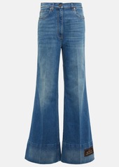 Gucci Embroidered flared jeans