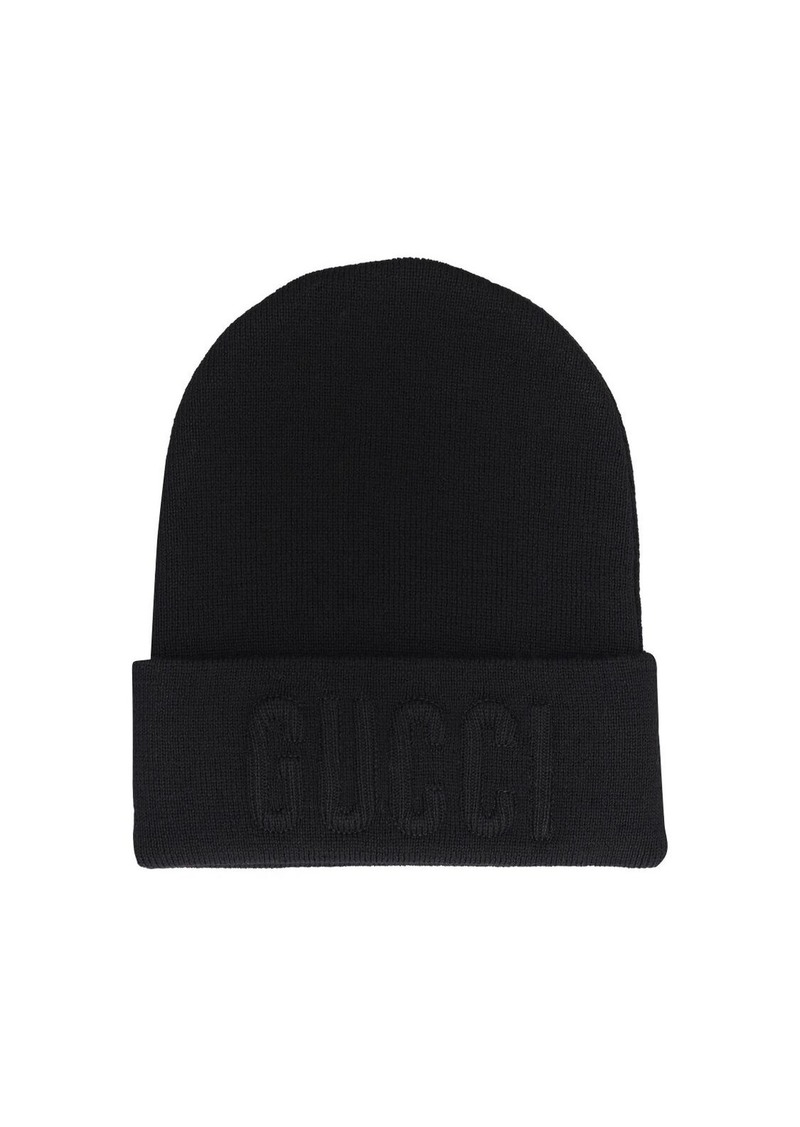 Gucci Embroidered Wool Knit Beanie