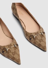 Gucci 15mm Canvas Ballet Flat With Horsebit