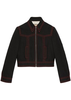 Gucci exposed stitch bomber jacket