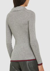 Gucci Extra Fine Rib Cashmere Blend Knit Top