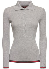 Gucci Extra Fine Rib Cashmere Blend Knit Top