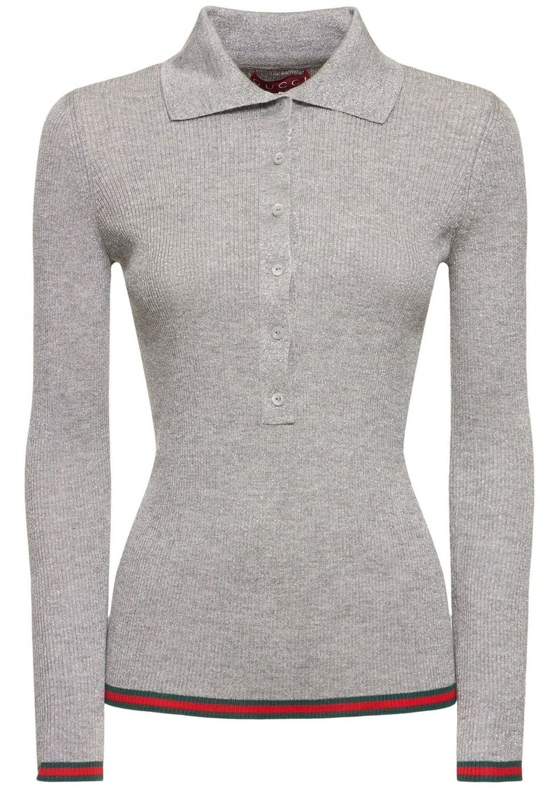 Gucci Extra Fine Rib Cashmere Blend Knit Top