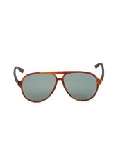 Gucci Faux Tortoiseshell 60MM Pilot Sunglasses