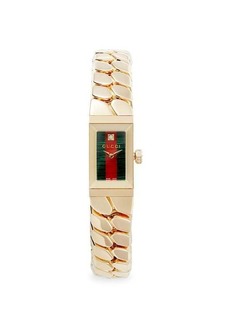 Gucci G Frame 14MM 18K Yellow Gold & Diamond Bracelet Watch