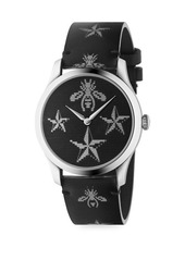 Gucci G-Timeless Bee & Star Stainless Steel & Resin Strap Watch