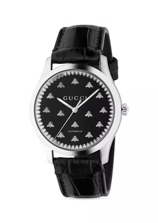 Gucci G-Timeless Multibee Onyx Alligator Strap Watch