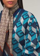 Gucci Gg & Horsebit Print Silk Scarf