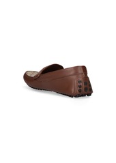 Gucci Gg Cotton Blend And Leather Loafers